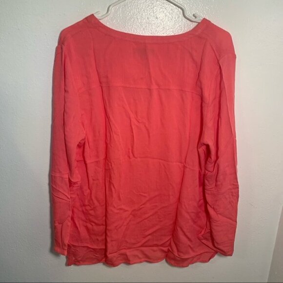 Kelly by Clinton Kelly Split Neck Woven Tunic Top Guava Pink - Picture 7 of 9